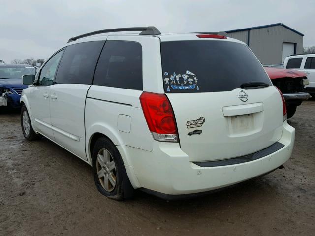 5N1BV28U95N125887 - 2005 NISSAN QUEST S WHITE photo 3