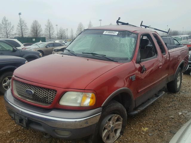 1FTRX18L02NB20197 - 2002 FORD F150 BURGUNDY photo 2