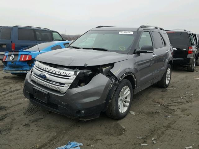 1FM5K8D8XEGA09698 - 2014 FORD EXPLORER X GRAY photo 2