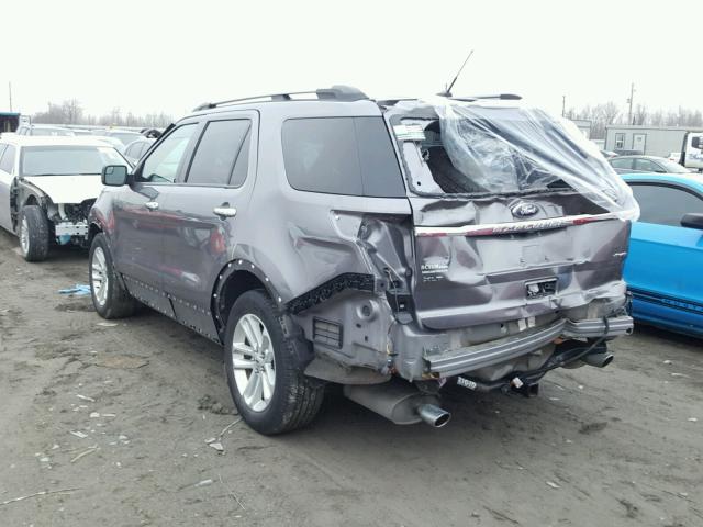 1FM5K8D8XEGA09698 - 2014 FORD EXPLORER X GRAY photo 3