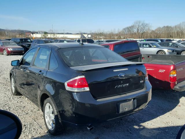 1FAHP35N78W226085 - 2008 FORD FOCUS SE BLACK photo 3