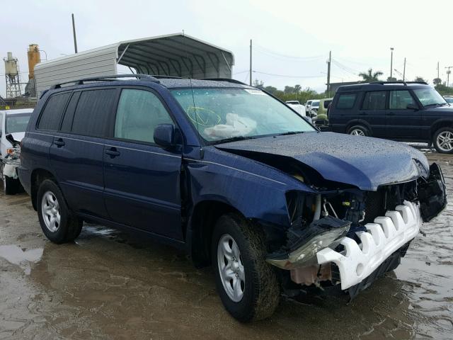 JTEGD21A770168276 - 2007 TOYOTA HIGHLANDER BLUE photo 1