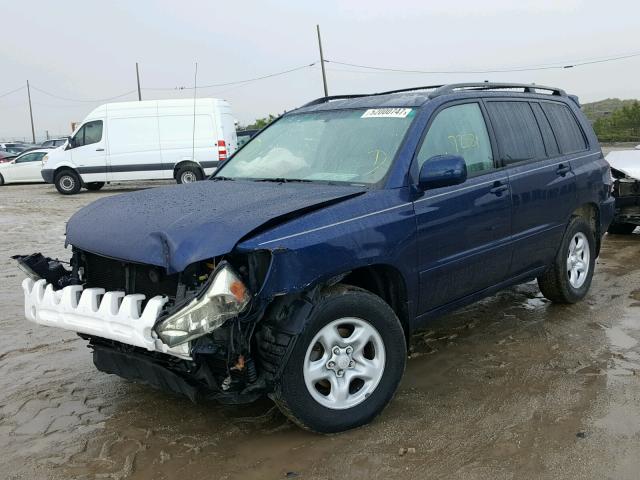 JTEGD21A770168276 - 2007 TOYOTA HIGHLANDER BLUE photo 2