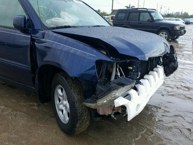 JTEGD21A770168276 - 2007 TOYOTA HIGHLANDER BLUE photo 9