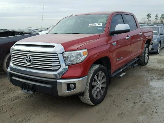 5TFFY5F1XFX175033 - 2015 TOYOTA TUNDRA CRE RED photo 2