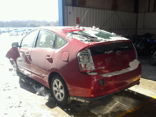 JTDKB20U577671781 - 2007 TOYOTA PRIUS RED photo 3