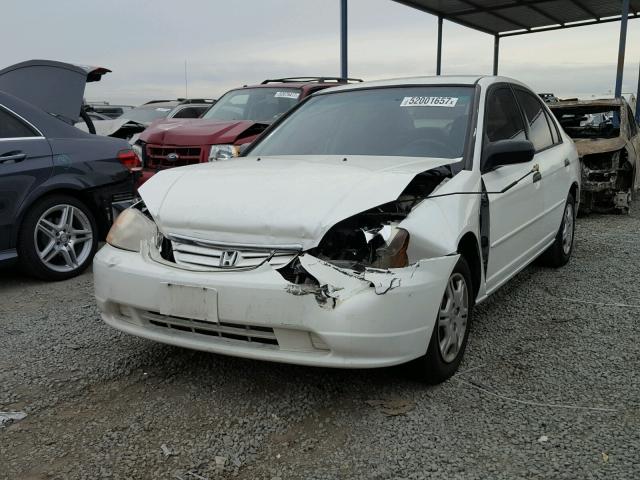 2HGES16561H504897 - 2001 HONDA CIVIC LX WHITE photo 2