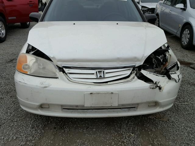 2HGES16561H504897 - 2001 HONDA CIVIC LX WHITE photo 9