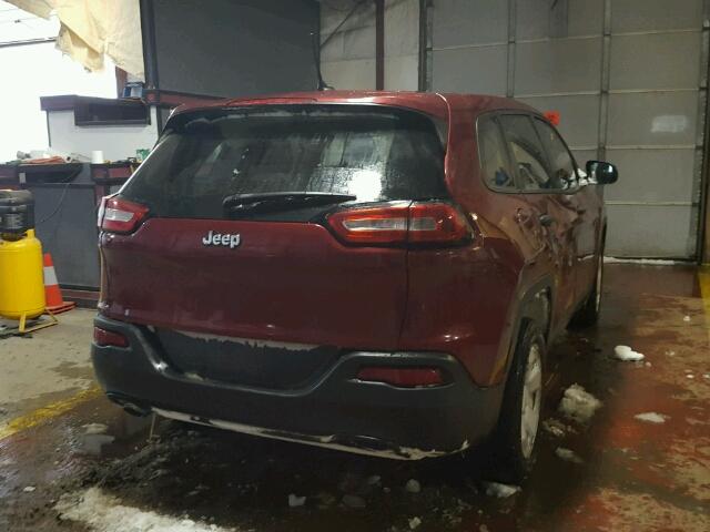 1C4PJLAB0EW188312 - 2014 JEEP CHEROKEE S RED photo 4