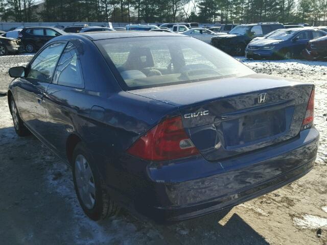 1HGEM22992L088745 - 2002 HONDA CIVIC EX BLUE photo 3