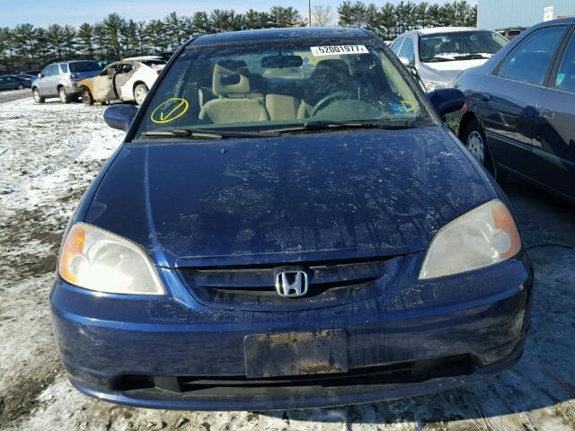 1HGEM22992L088745 - 2002 HONDA CIVIC EX BLUE photo 9