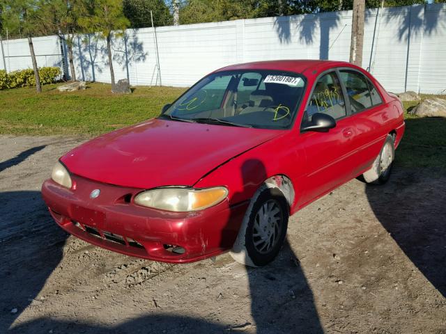 1FALP13P9VW341544 - 1997 FORD ESCORT LX RED photo 2