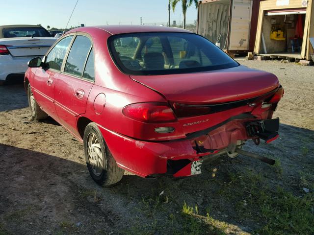 1FALP13P9VW341544 - 1997 FORD ESCORT LX RED photo 3