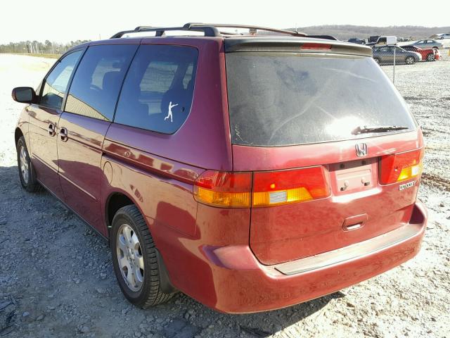 5FNRL18682B055345 - 2002 HONDA ODYSSEY EX MAROON photo 3