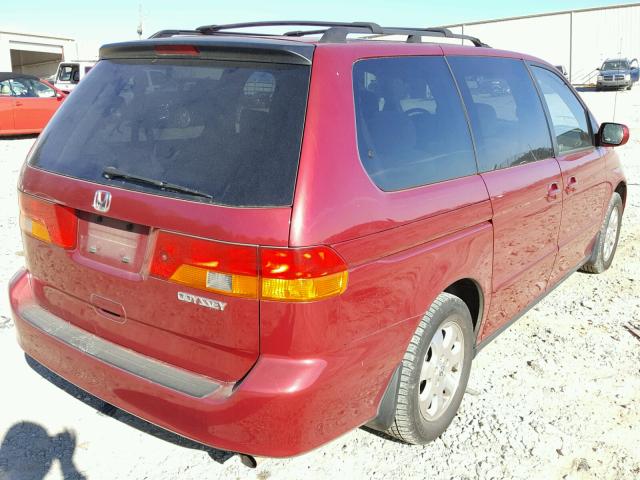 5FNRL18682B055345 - 2002 HONDA ODYSSEY EX MAROON photo 4