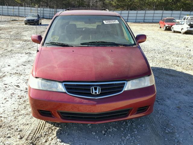 5FNRL18682B055345 - 2002 HONDA ODYSSEY EX MAROON photo 9