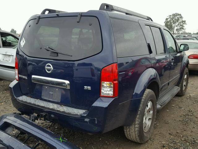 5N1AR18W46C605621 - 2006 NISSAN PATHFINDER BLUE photo 4