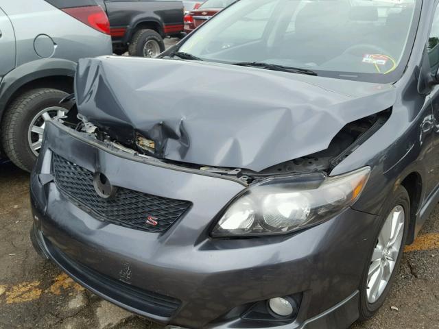 1NXBU4EE9AZ375450 - 2010 TOYOTA COROLLA BA GRAY photo 9