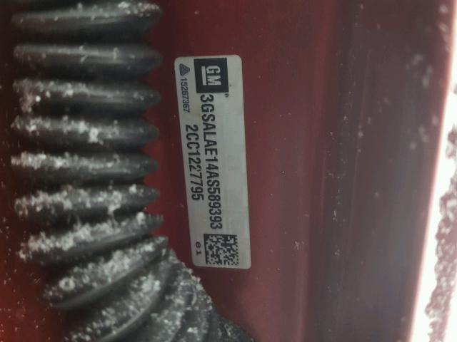 3GSALAE14AS589393 - 2010 SATURN VUE XE RED photo 10