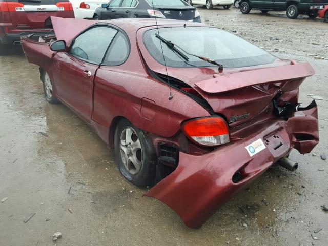 KMHJG35F9YU181775 - 2000 HYUNDAI TIBURON BURGUNDY photo 3