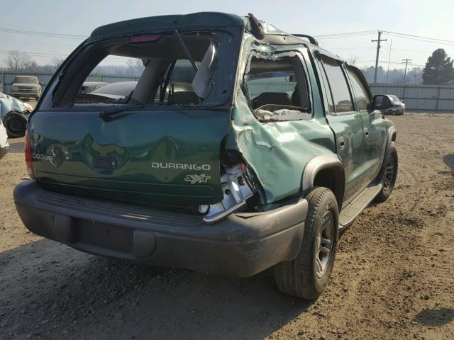 1D4HR38N73F576327 - 2003 DODGE DURANGO SP GREEN photo 4