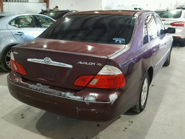 4T1BF28BX3U332545 - 2003 TOYOTA AVALON XL BURGUNDY photo 4