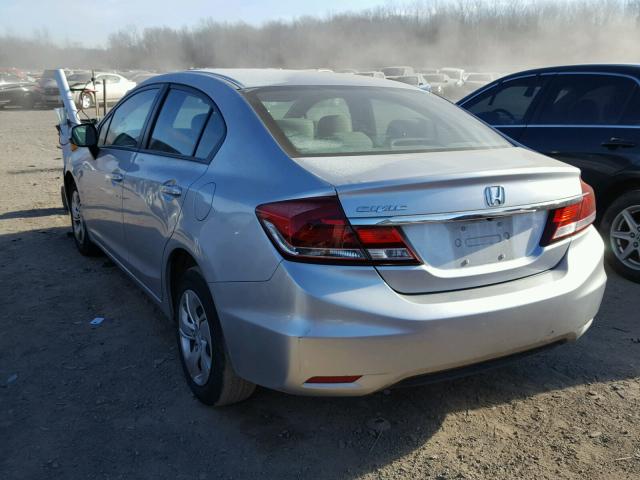 19XFB2F53DE027760 - 2013 HONDA CIVIC LX SILVER photo 3