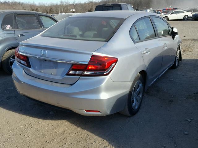 19XFB2F53DE027760 - 2013 HONDA CIVIC LX SILVER photo 4