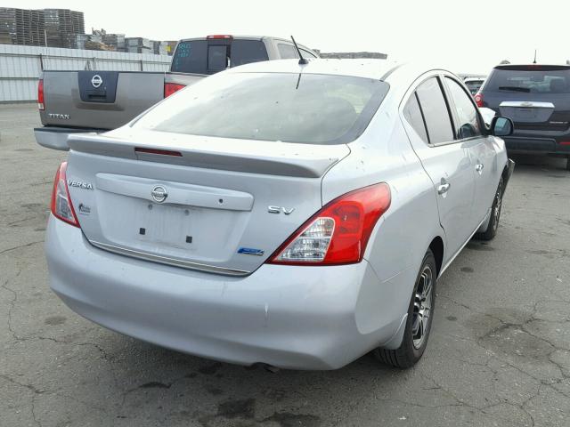 3N1CN7AP5EK465198 - 2014 NISSAN VERSA S SILVER photo 4