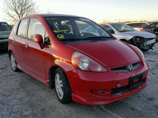 JHMGD38697S023965 - 2007 HONDA FIT S RED photo 1