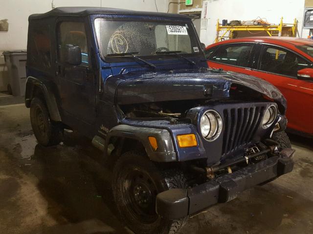 1J4FA29133P316531 - 2003 JEEP WRANGLER / BLUE photo 1