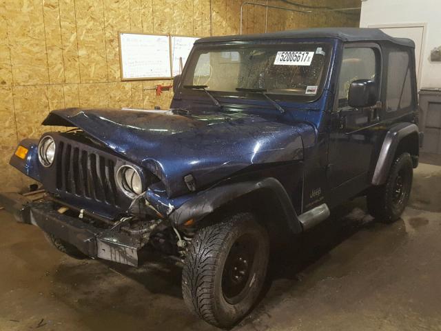 1J4FA29133P316531 - 2003 JEEP WRANGLER / BLUE photo 2