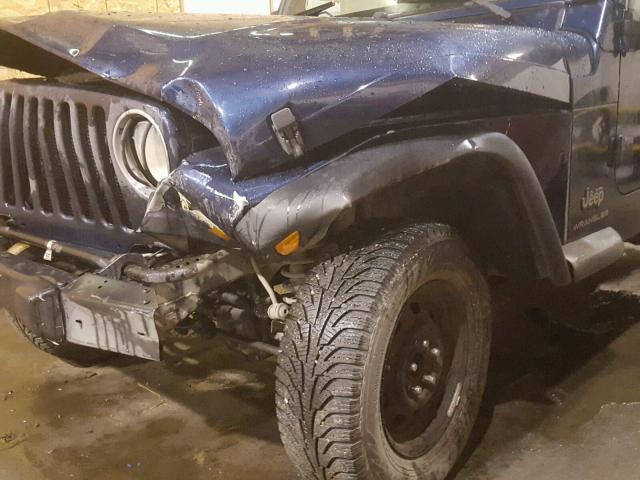 1J4FA29133P316531 - 2003 JEEP WRANGLER / BLUE photo 9