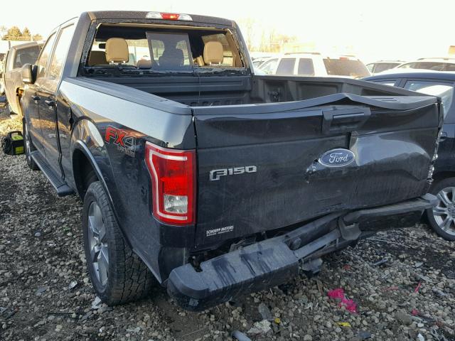 1FTFW1EG1FKE00344 - 2015 FORD F150 SUPER BLACK photo 3