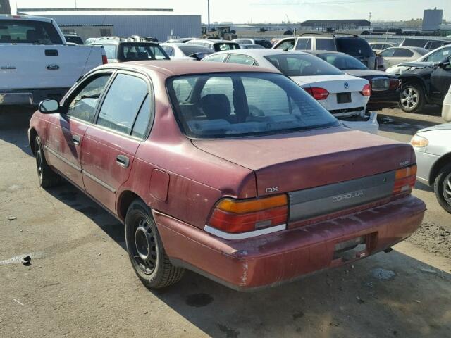 1NXAE09B9RZ200189 - 1994 TOYOTA COROLLA LE MAROON photo 3