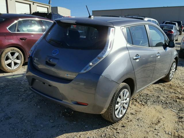 1N4AZ0CP0FC321505 - 2015 NISSAN LEAF S GRAY photo 4