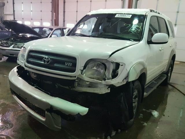 5TDBT44A34S231374 - 2004 TOYOTA SEQUOIA SR WHITE photo 2