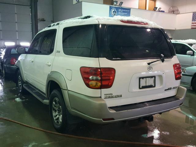 5TDBT44A34S231374 - 2004 TOYOTA SEQUOIA SR WHITE photo 3