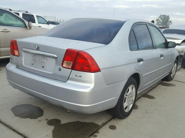 2HGES15591H555781 - 2001 HONDA CIVIC LX SILVER photo 4