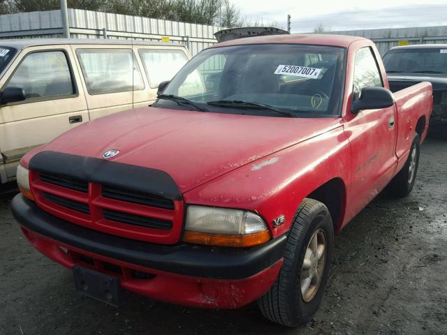 1B7FL26X1VS175600 - 1997 DODGE DAKOTA RED photo 2