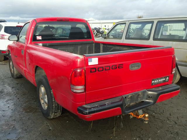 1B7FL26X1VS175600 - 1997 DODGE DAKOTA RED photo 3