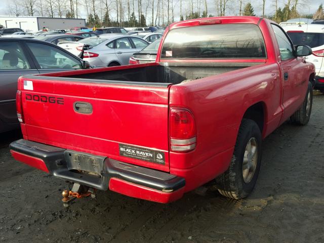 1B7FL26X1VS175600 - 1997 DODGE DAKOTA RED photo 4