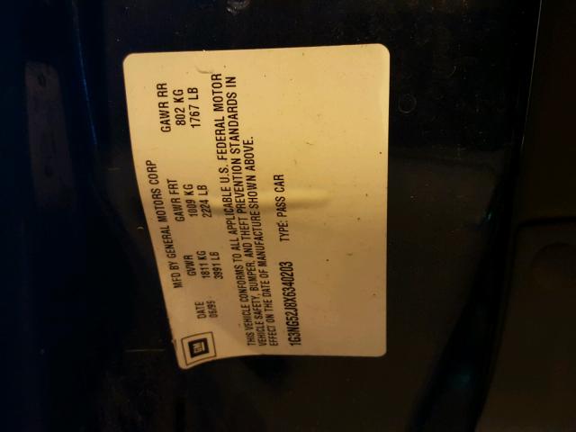 1G3NG52J8X6340203 - 1999 OLDSMOBILE CUTLASS GL GREEN photo 10