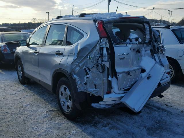 5J6RM4H3XFL079597 - 2015 HONDA CR-V LX SILVER photo 3