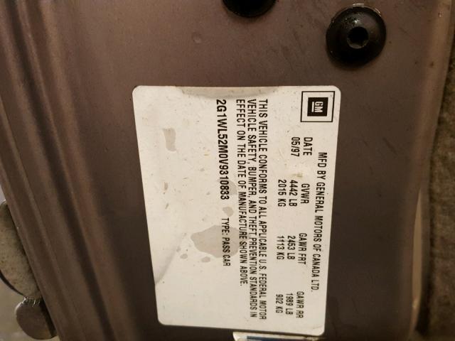 2G1WL52M0V9310833 - 1997 CHEVROLET LUMINA BAS თაფლისფერი ფოტო 10