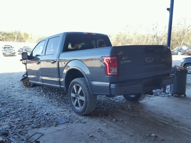 1FTEW1EF7GFB19128 - 2016 FORD F150 SUPER GRAY photo 3