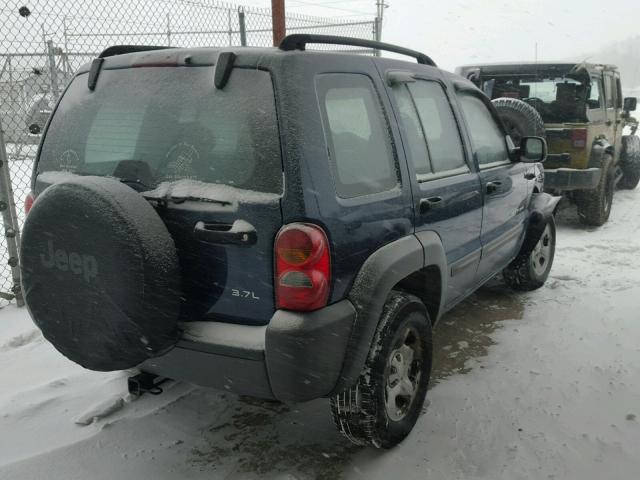 1J4GL48KX2W340902 - 2002 JEEP LIBERTY SP BLUE photo 4