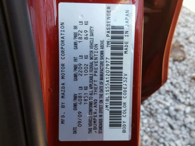 JM1BL1S55A1207977 - 2010 MAZDA 3 S RED photo 10