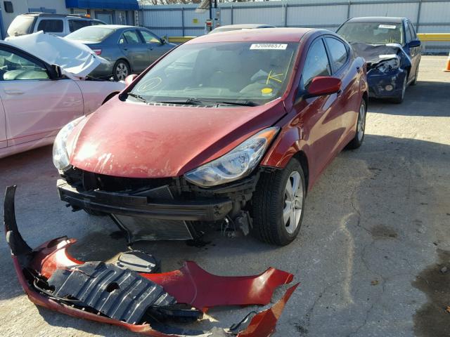 KMHDH4AE2BU102287 - 2011 HYUNDAI ELANTRA GL RED photo 2