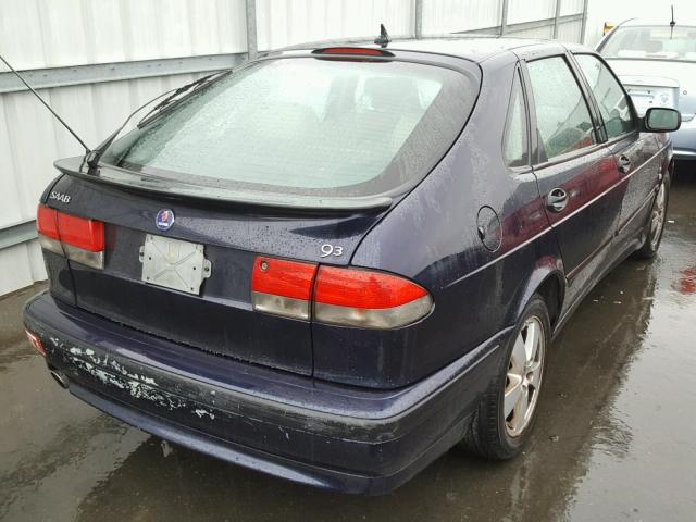 YS3DF58K022031641 - 2002 SAAB 9-3 SE BLUE photo 4